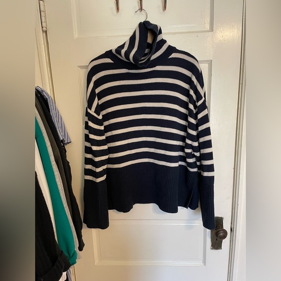 Gap Navy Striped Turtleneck Sweater - Picture 3 of 9